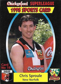 1998 Chickenfeed Superleague TFL #19 Chris Sproule Front